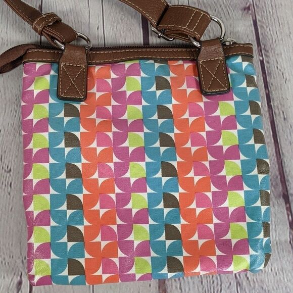 Lily Bloom Geometric Pattern Crossbody Bag Purse - Picture 4 of 11
